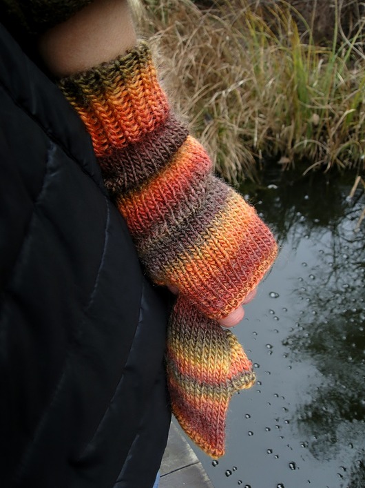 palone pomarańcze/ mitenki agat handmade