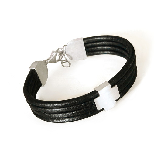 Bransoletka z rzemieniami,srebro 925 Toros Design