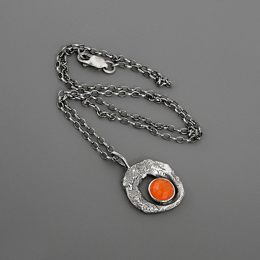 srebrne naszyjniki Naszyjnik z Karneolem srebro