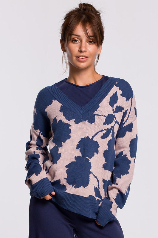 Sweter w kwiaty - model 2(BK-056) Be