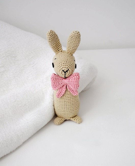 ozdoby wielkanocne Zajączek wielkanocny - róż/beż