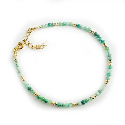 komplet biżuterii GREEN MOOD  bransoletka SZMARAGDY, kamienie naturalne