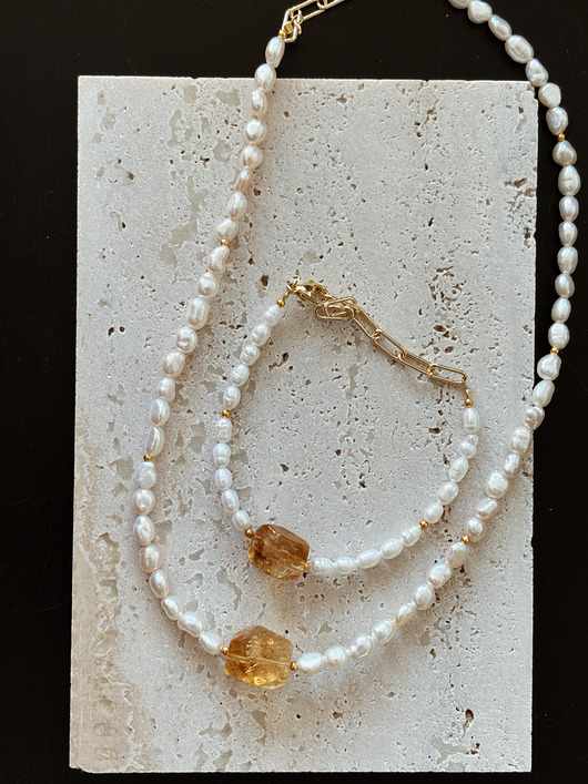 komplet biżuterii Zestaw  Bransoletka i Naszyjnik