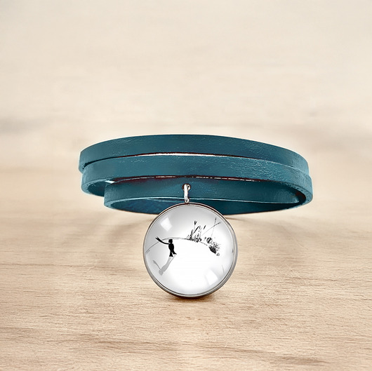 bransoletki ze szkła Mały Książę - Planeta- bransoletka stalowa + box