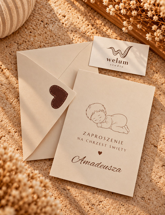 kartki, zaproszenia na chrzest Zaproszenie na Chrzest Święty z personalizacją  TERRA