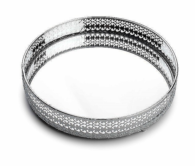Taca Metalowa Lustrzana Silver 21 cm MIA home