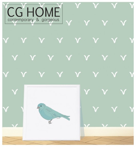 blue sparrow PTASZKI 50cm x 50cm grafika plakat Cghome