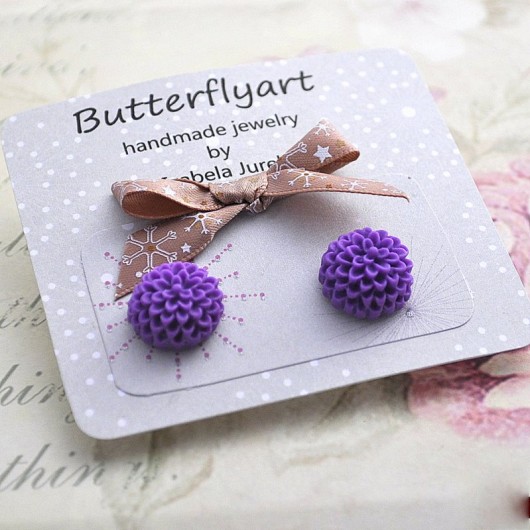 Vintage Flowers- fioletowe chryzantemy butterflyart
