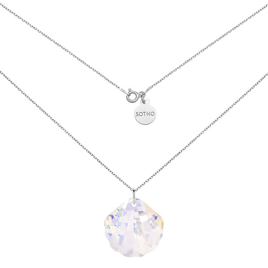 Srebrny naszyjnik z muszlą SWAROVSKI® CRYSTAL SOTHO