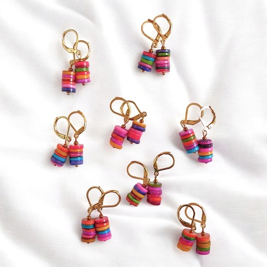 kolczyki z kamieniami Kolczyki : SUMMER collection: masa perłowa : krótkie