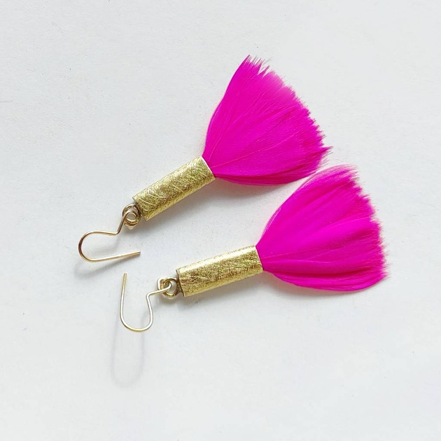 kolczyki z piórami PIÓRKO kolczyki