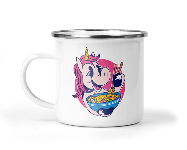 kubki Kubek metalowy jednorożec ramen