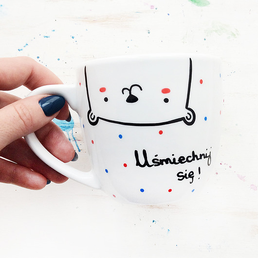 Uśmiechnij się  - kubek porcelnowy XL miamilu