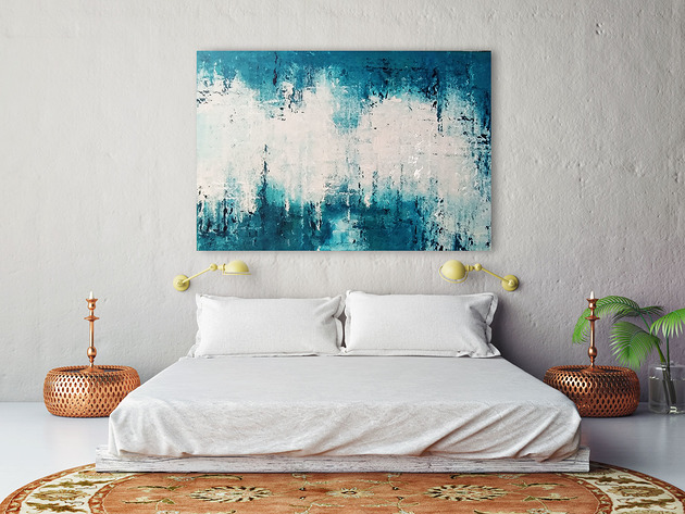 ABSTRAKCJA 100 x 150 - duży niebieski obraz PLAKATY GEOMETRYCZNE