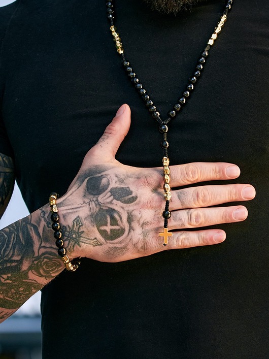 biżuteria męska Męska bransoletka Black & Gold