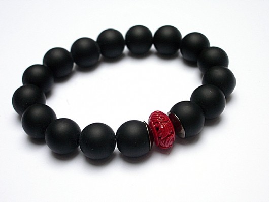 Red flower & black - bransoletka KiKa pracownia