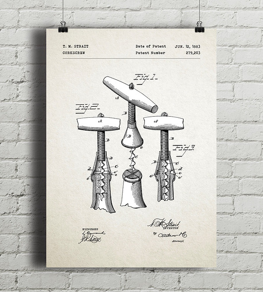plakaty Korkociąg - patent - plakat vintage