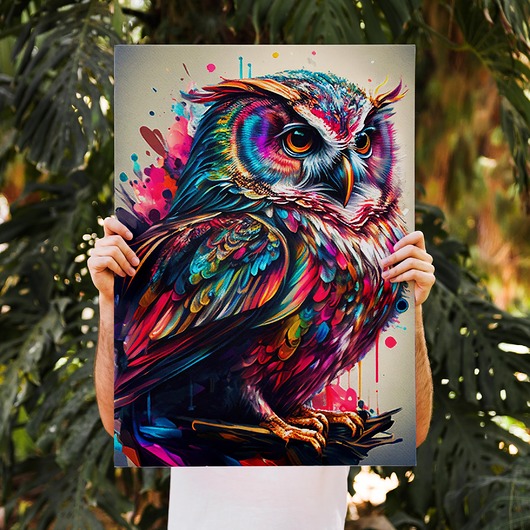 plakaty Plakat Kolorowa Sowa 2