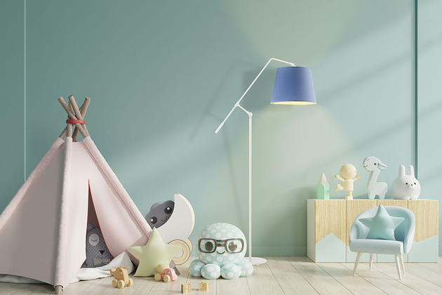 lampy do pokoju dziecka Regulowana lampa stojąca na wysięgniku FOYA dla dzieci