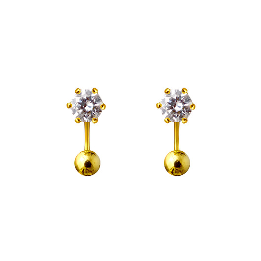 Kolczyki pozłacane z cyrkoniami Double Swarovski Zircon AFRODITTE COLLECTION