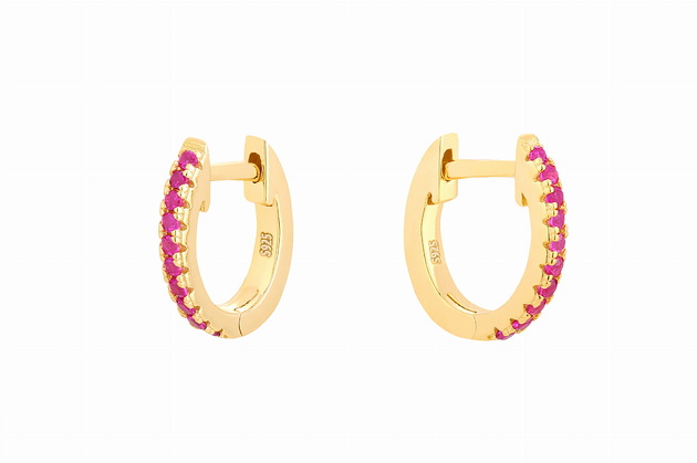 Kolczyki pozłacane Peony Huggie Gold Alicja&Maria Jewellery