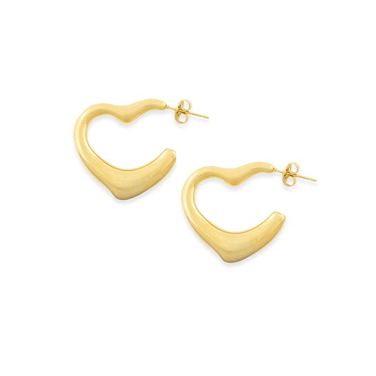 kolczyki - inne Pozłacane kolczyki serca - kolczyki sztyfty ze stali szlachetnej