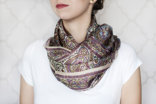 szale damskie Szal Jedwabny Orient Flower Violet