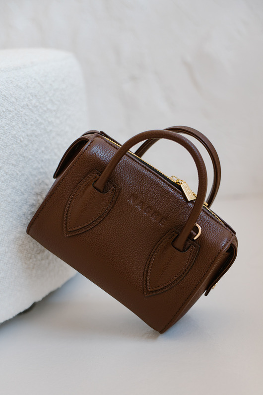 torby na ramię LUCKY BAG - skórzana torebka - brąz klasyczny