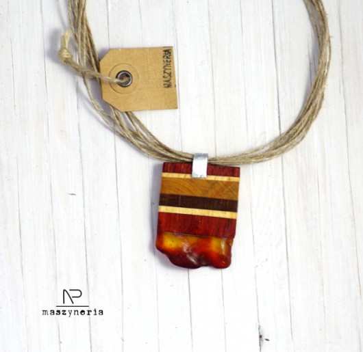 Wood&Amber Naszyjnik Maszyneria