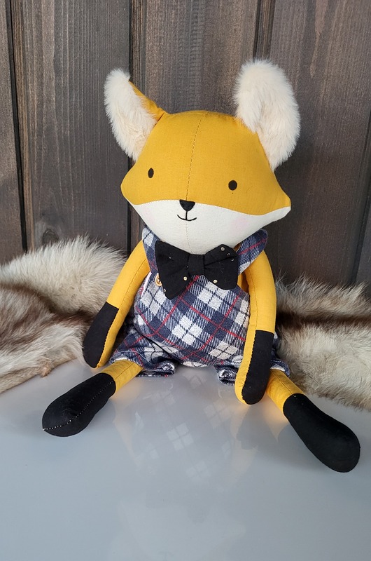 misie i maskotki LIS lisek 44cm lalka kolekcjonerska z personalizacją haft