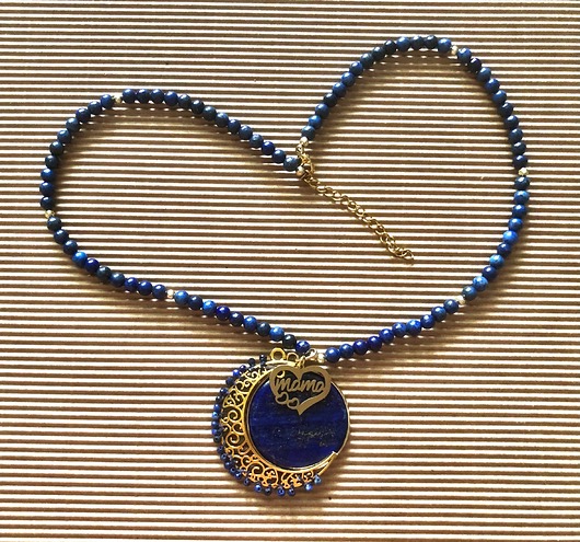złote naszyjniki Naszyjnik dla Mamy z lapis lazuli