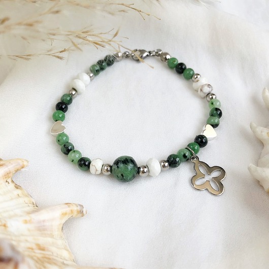 bransoletki z kamieni naturalnych Bransoletka Island z zoisytami i hematytami