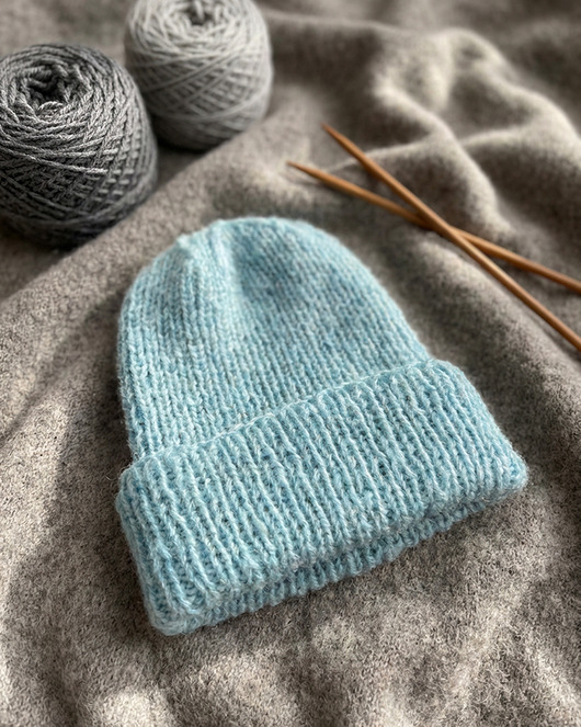 czapki damskie Czapka DARLA - Baby Blue - Handmade - Merino, alpaka, jedwab