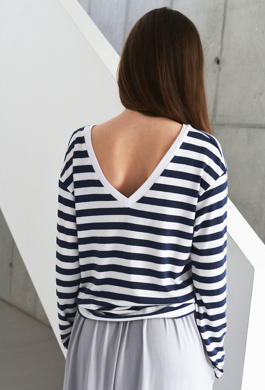 Longsleeve Navy Stripes Loose