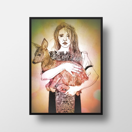 "My deer" A4+ramka Maria Regucka