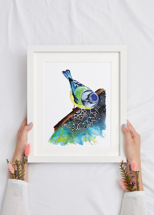 Wydruk  ilustracji Sikorka Arty arty