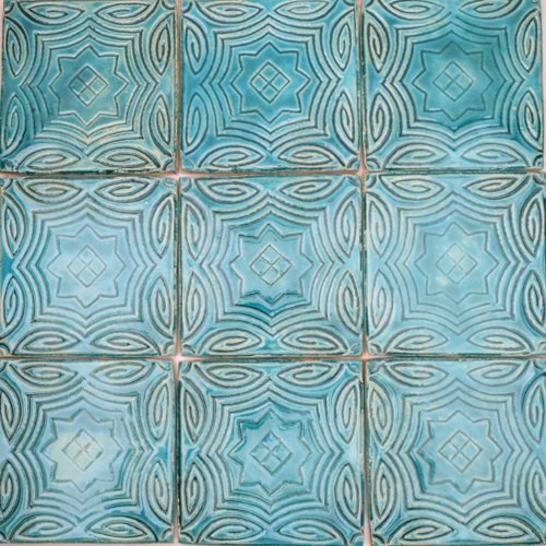 kafle turkusowa geometria Dekornia