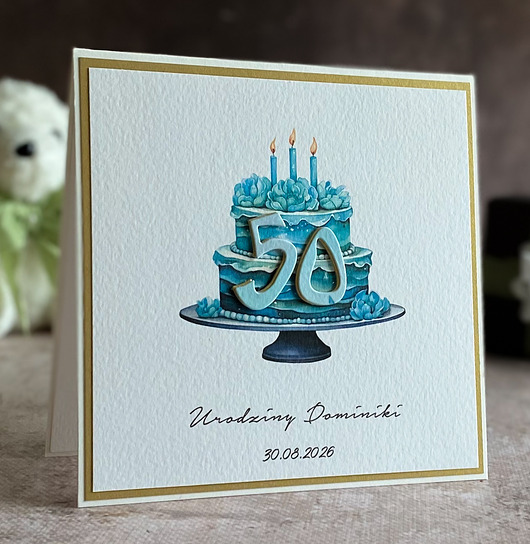 kartki scrapbooking Personalizowana kartka na 50 urodziny, BH 31b