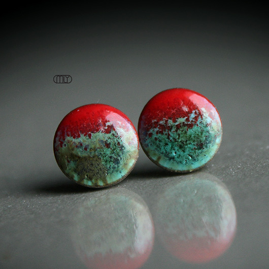 kolczyki ceramiczne Owocowe 9mm /stal chirurgiczna/