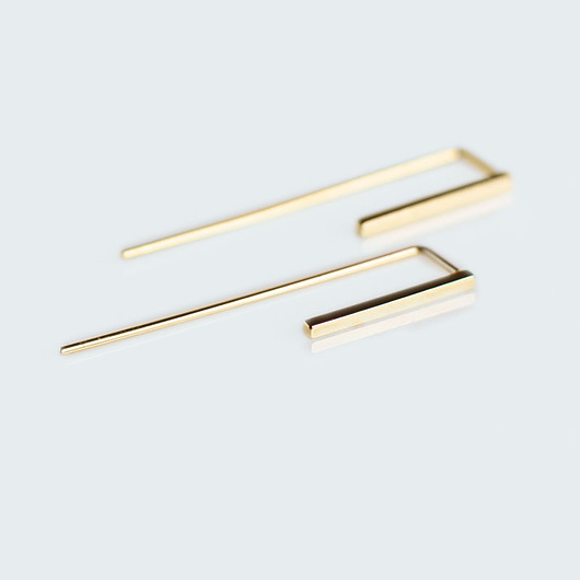 kolczyki pozłacane Złoty Prostopadłościan