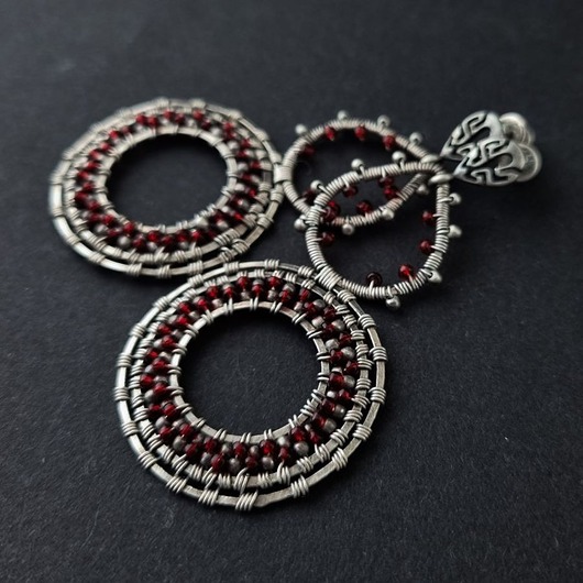 kolczyki wire wrapping Egipskie - kolczyki lub klipsy
