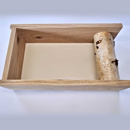 półki Drewniana półka z pniem brzozy, model 1
