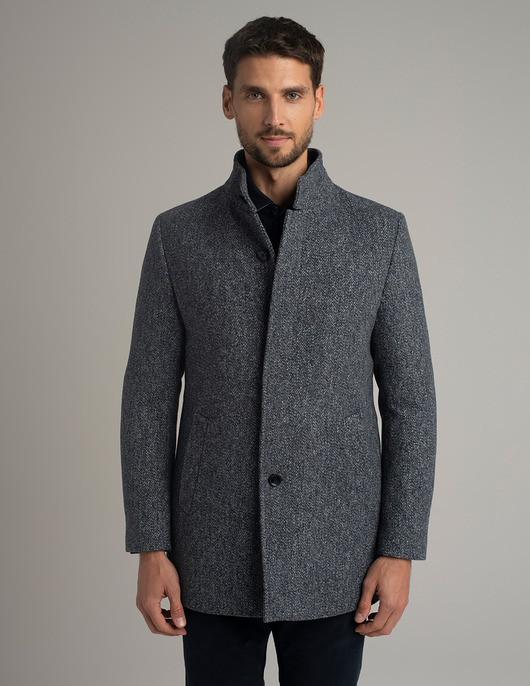 płaszcze i kurtki męskie Męski płaszcz wełniany rivara granatowy (g1)