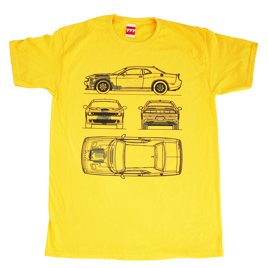 t-shirty męskie koszulka DODGE CHALLENGER NEW YELLOW tshirt