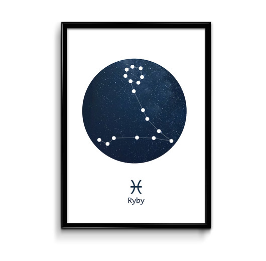 Plakat ZODIAK  - Ryby 21x30 Bury Lis