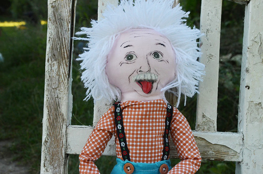 Albert Einstein-Ręcznie wykonana lalka Mimilutka