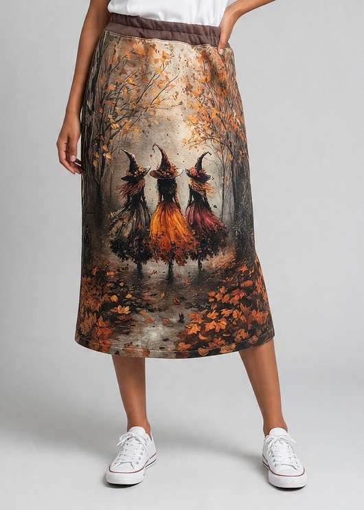 spódnice midi Spódnica Auri Lili Mudra M/38 unikat czarownice Halloween