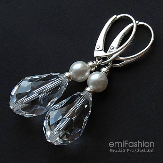 Teardrop Crystal z perłą MAREMI Jewelry