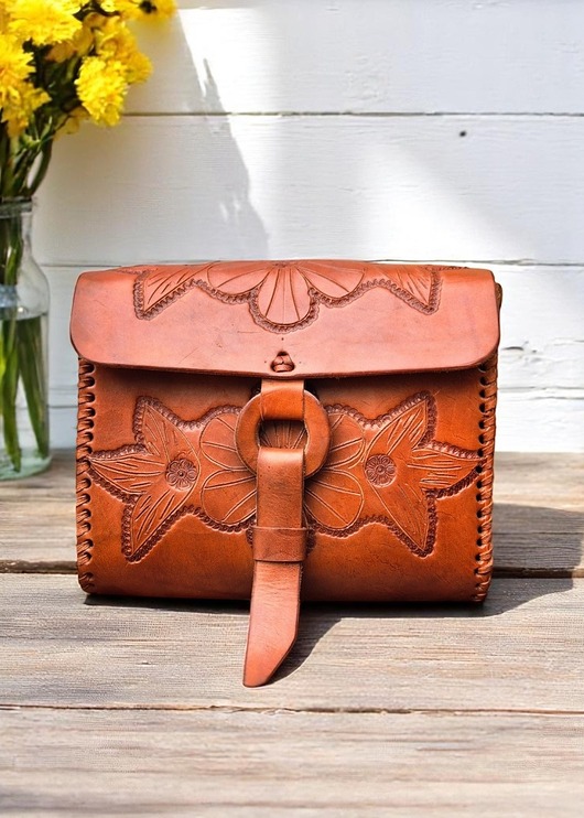 torby na ramię Torebka skórzana ręcznie robiona góralska Ligia Brązowa