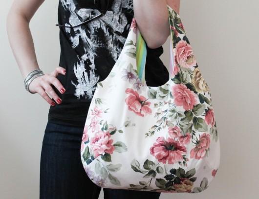 Eko torba na zakupy PINK ROSES  longredthread